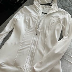 White lined Lululemon hoodie